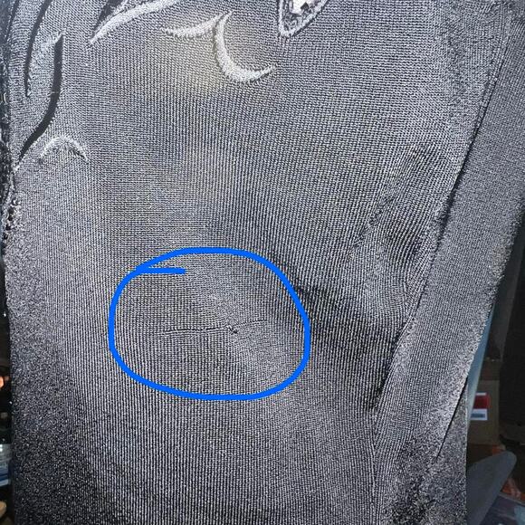 Cache Black Mesh Flame Appliqué Halter Top – Y2K / Evening / Clubwear - Picture 6 of 8